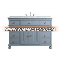 48 inch wood furniture bathroom with Brushed nickel finish hardware