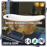 Chinese Style Acrylic Soaking Classical Bathtub With Stainless Clawfoot