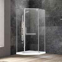 High Quality Factory Price Aluminium Alloy Frame Pivot Tempered Glass Diamond  Shower Room Door, Cheap Shower Cabin