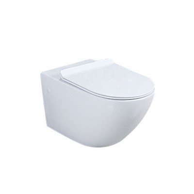 Foshan Modern  ceramic sanitary ware rimless wall hung wc toilet