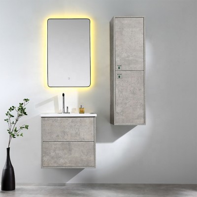 Stainless Steel Vanities Bathroom Vanity Cabinets Mirrored Vanities With LED Light