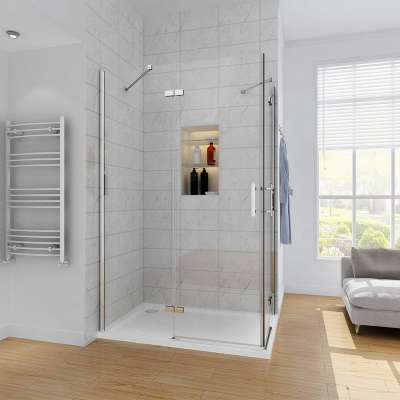 Good quality low price shower enclosures 2 sided tempered glass corner room