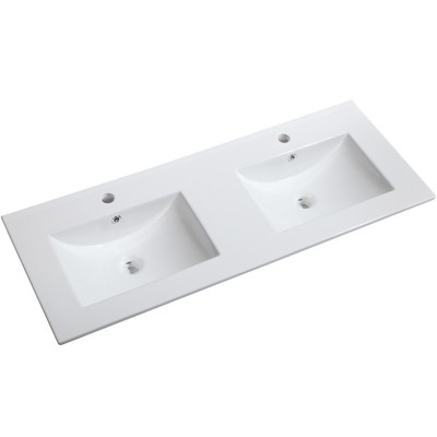 White Ceramic Large Size Rectangle Double Sink bathroom basin cabinet basin for wash basin vanity