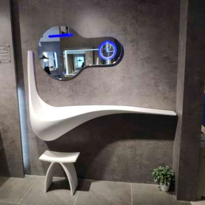 Solid Surface Stone Resin sink bathroom wall hung wash basin for bath basin