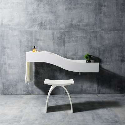 Europe Design Solid Surface Floor Bathroom Basin  Artificial Stone Surface wash sink