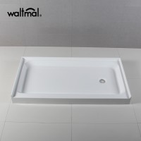 Waltmal Modern 60x32 whole sale hotel use artificia cultured deep wash basin acrylic low slate anti slip shower tray WTM-016032C