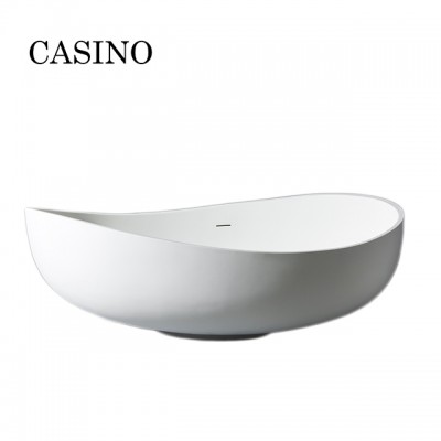 Hotel Marble Stone Acrylic Solid Surface Bathtub, Artificial Stone Bathtub