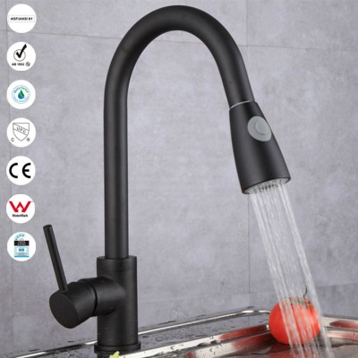 Water Tap Bathroom Matte Black sink kitchen with pull out Faucet Spout for wash basin tap