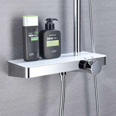 Bathroom Tub hot and cold shower mixer in wall mounted rain shower set Take a bath